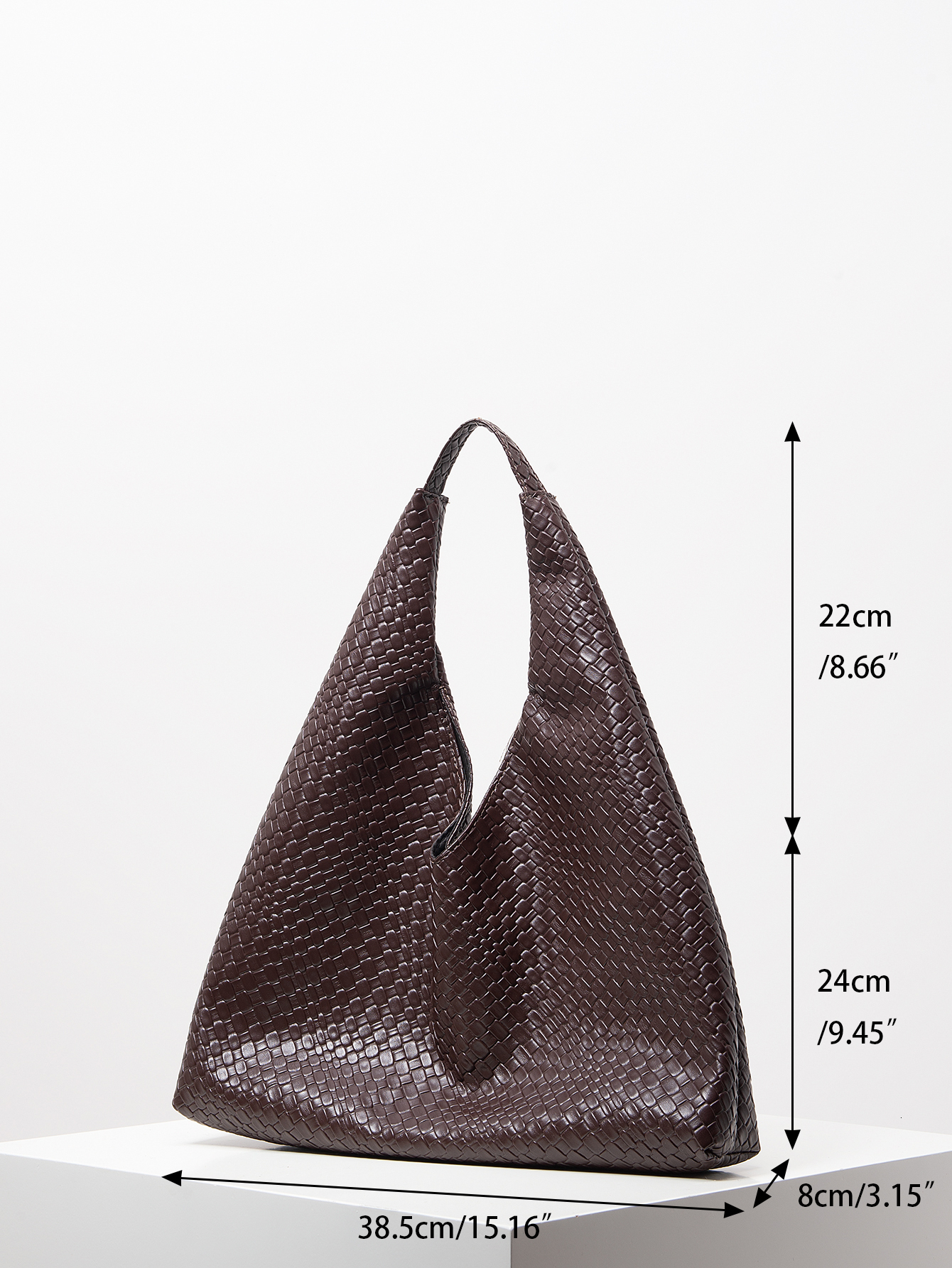 Women's 2024 Retro Artificial Leather Woven Pattern Shoulder Capacity Casual Armpit Large Tote Bag, Daily Work Clothing And Shopping Bag (Random 