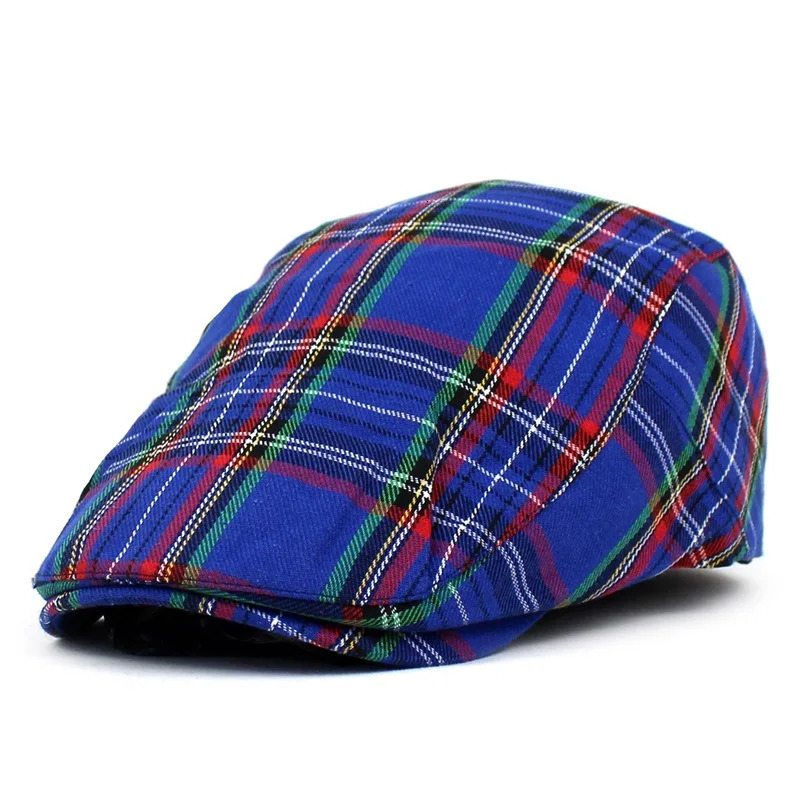 Beret British Plaid ed Cap sboy Colorful Style Women Mens Forward Hat 241125