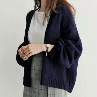 Winter new lazy style cardigan wool sweater, well-known online sweater, women's loose Korean version short knitted sweater jacket trend