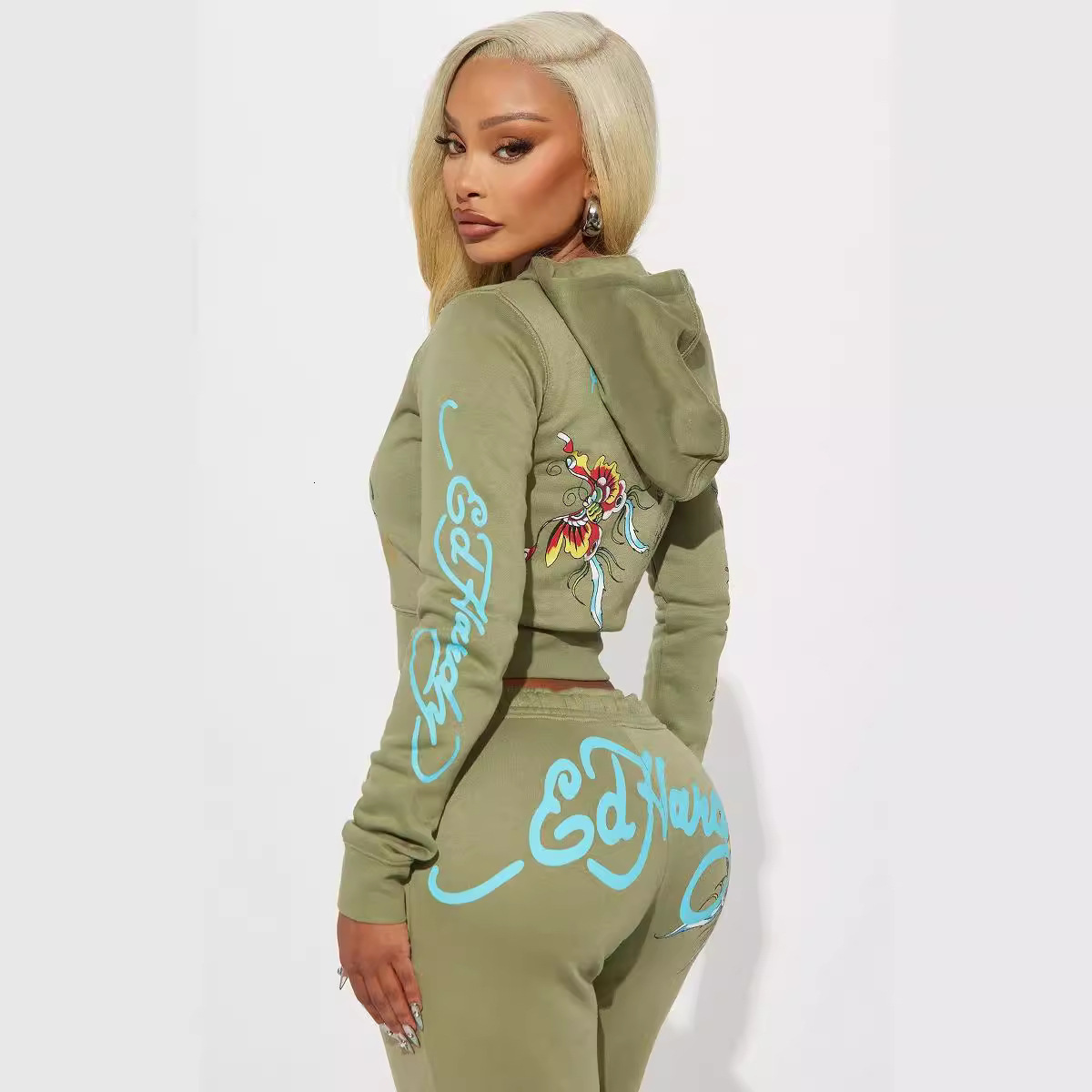 Women's Fashion Positioning Printed Hoodie Set clothing ladies
