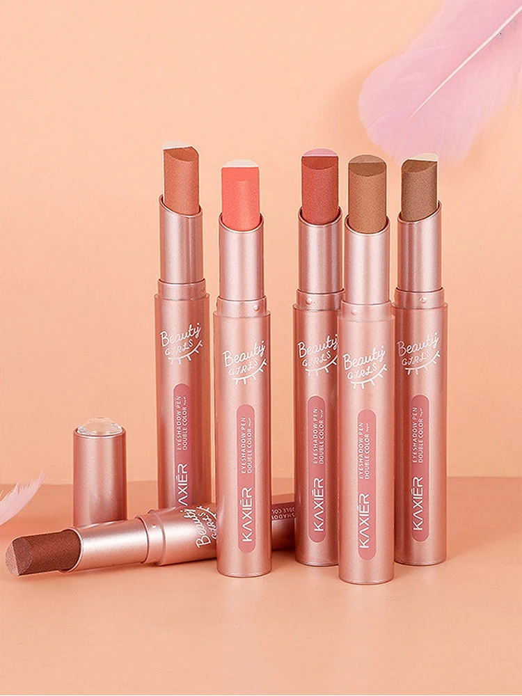 Gradient twocolor eye shadow pen waterproof sweat proof not easy to smudge pearlescent fine shiny lazy s 241118