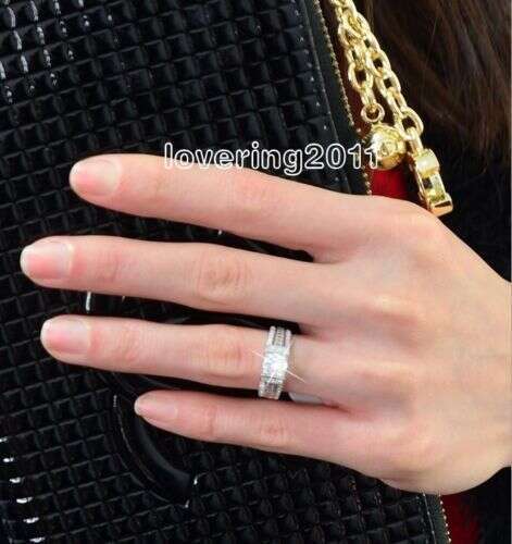 Eiffel Tower Style White Topaz Gemstone Engagement Ring in Sterg Sier with CZ Dia (Size 5-10) 0067