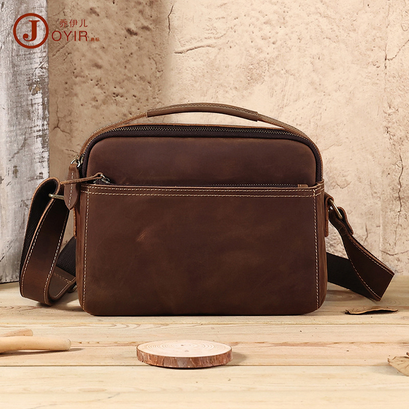 Postman's Crossbody Sports Crazy Horse Skin Genuine Leather Advanced Shoulder Bag Men's Style
