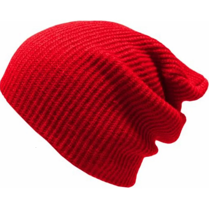 Solid Winter Hats Beanie Knitted Skull Caps for Men Women Navy Red Dark Gray Black 241125