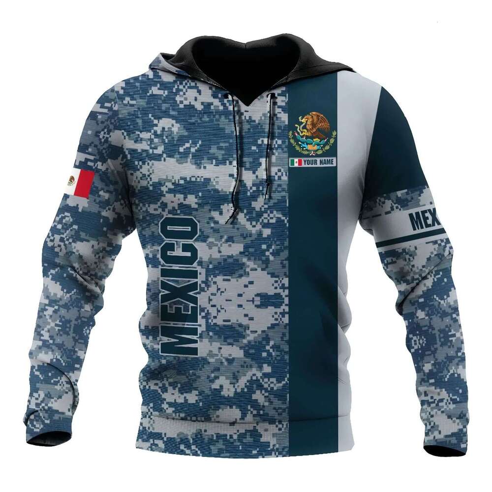 2024 European and American Mexico men's hoodie, 3D digital printed hooded casual hoodie