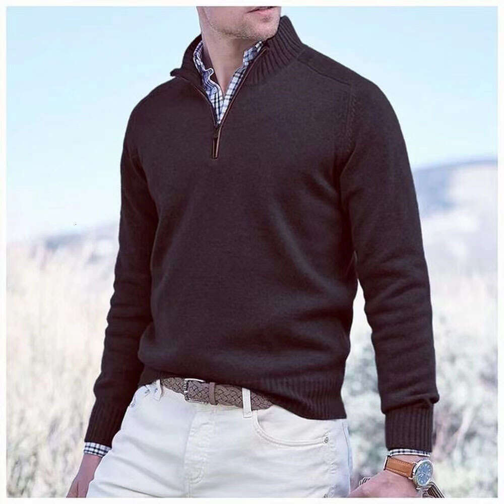 Men's autumn and winter collection men's knitted casual warm thick base sweater 2024 temperament versatile new trend clothing ins