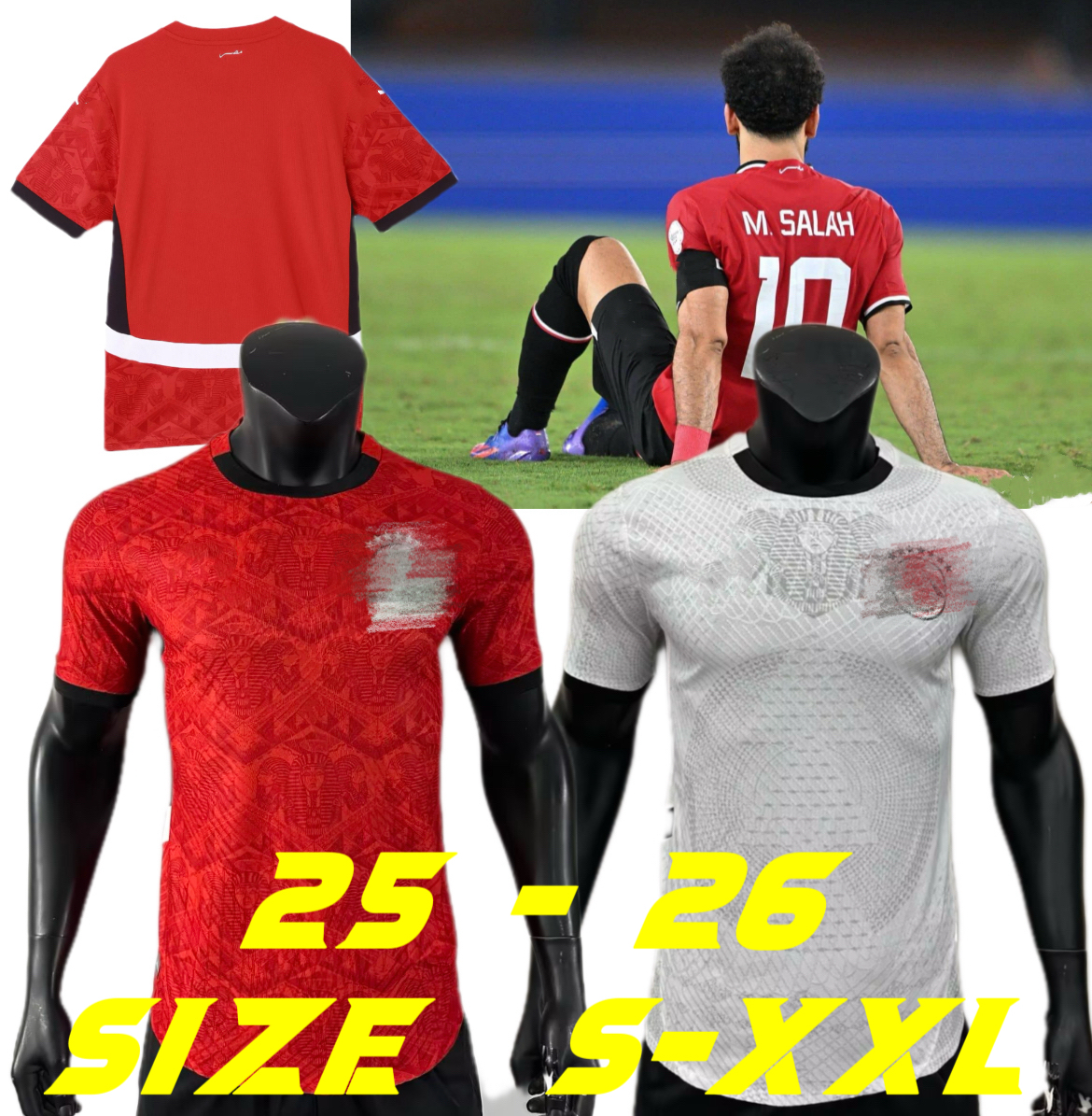 2025 2026 Egypt 23 24 25 soccer jerseys #10 M.SALAH TREZEGUET TAHER MOSTAFA home away 3rd Player edition football Kids Size S-XXL