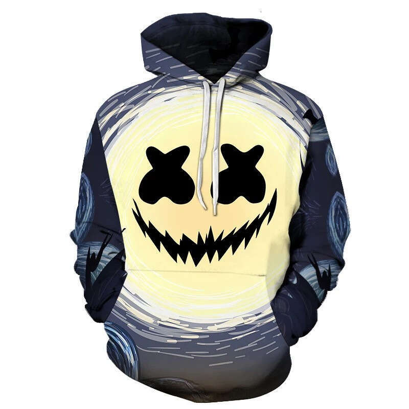 2024 Autumn/Winter 3D Digital Printed Pumpkin Halloween Series Men's Hoodie