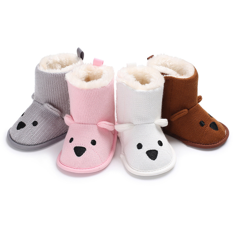 Infant Winter Boots Baby Toddler Newborn Cute Cartoon Bear Shoes Cutefeet Girls Boys Little Kid First Walkers Snow Boots