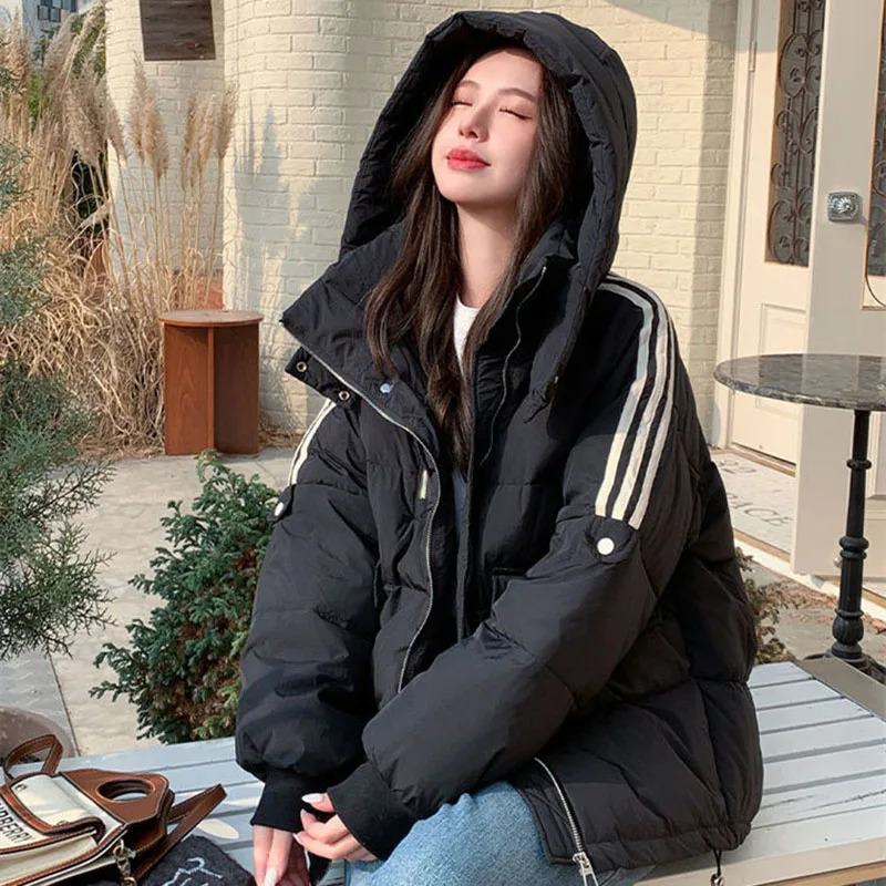 Winter Womens 2024 Cottonpadded Short Coat Loose Korean Female Down Cotton College Wind Jacke Fashion Overcoat 241125