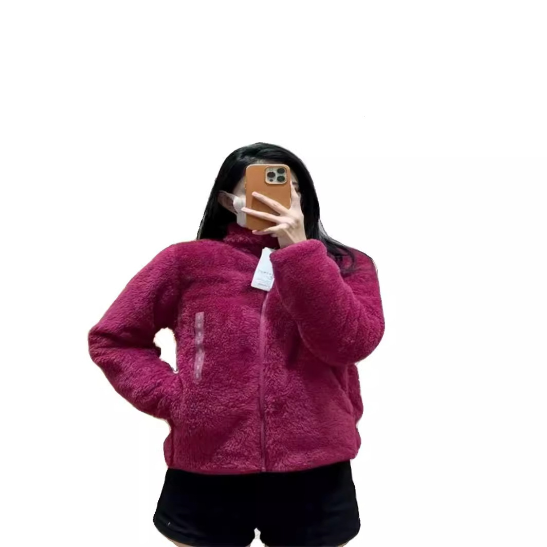 Long Fleece Stand Collar Warm Jacket Zipper Cardigan 428330 439138