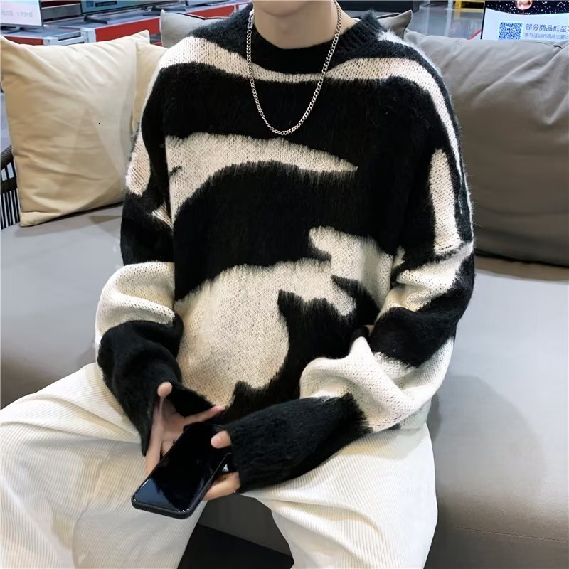 New autumn and winter American lazy style new high-end round neck niche design basic knitting designer sweater