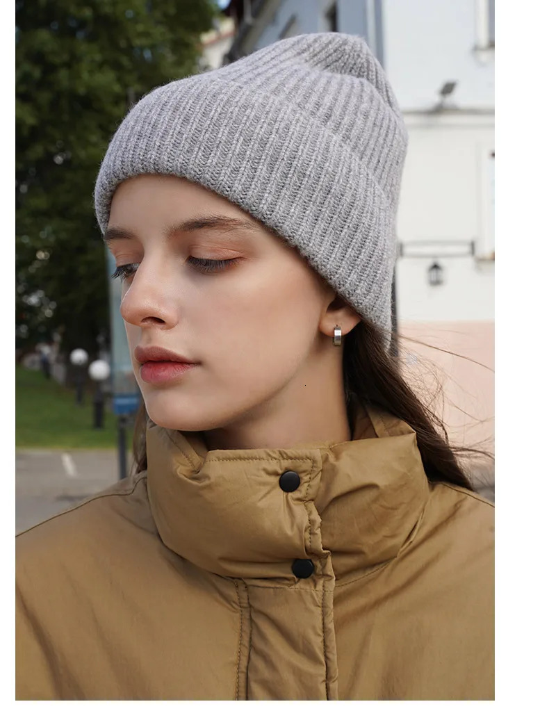 Naizaiga 100 cashmere Cashmere knitted hat without eaves for lovers boy girl SN751 241125