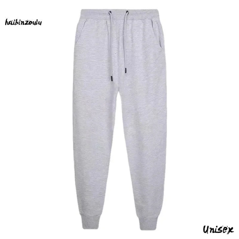 Mens Cotton Casual Pants Thickened Drawstring Sweatpants Loose Plus Size and Ankle Black Gray 241120