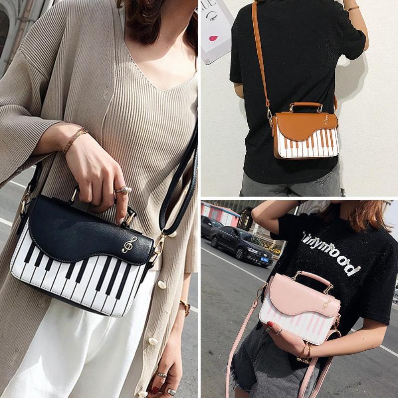 Piano Note Shoulder Bag Small Shoulder Bag Fashionable Contrasting Color Embroidered Small Square Bag Sweet And Personalized Handbag For Girls