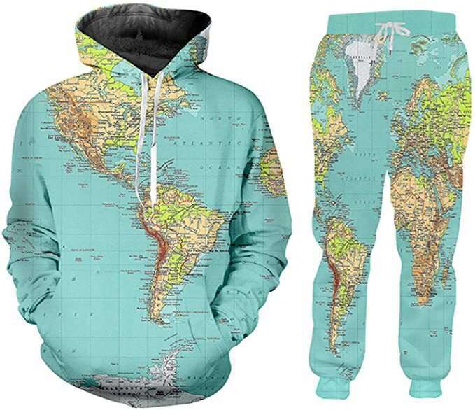 New Spring and Autumn Couple Set Burger French Fries 3D Digital Printing Hoodie Pants