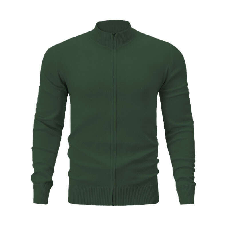 Autumn and winter popular men's clothing, stand up collar sports cardigan, knitted woolen sweater, 2024 new casual versatile fashion clothing