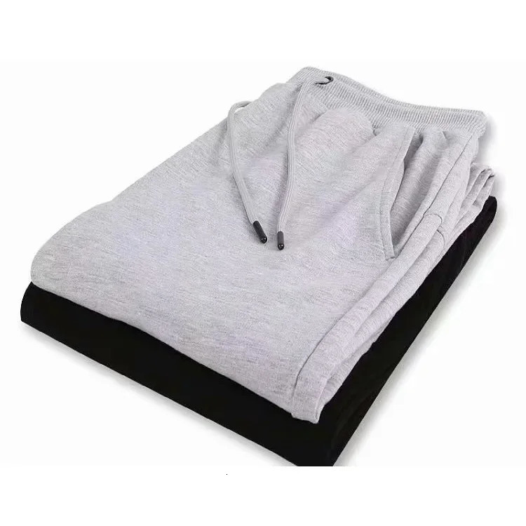 Mens Cotton Casual Pants Thickened Drawstring Sweatpants Loose Plus Size and Ankle Black Gray 241120
