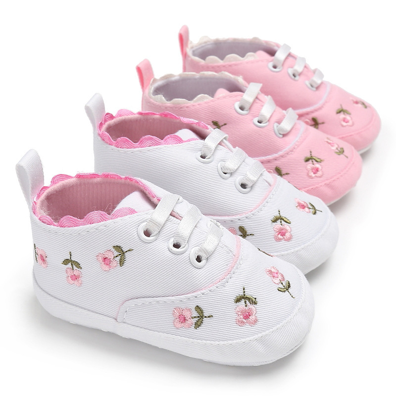Little Toddler Shoes Baby Infant Kid Girl Embroidery Flower Soft Sole Crib Princess First Walkers Littlesprouts Causal Canvas Shoes