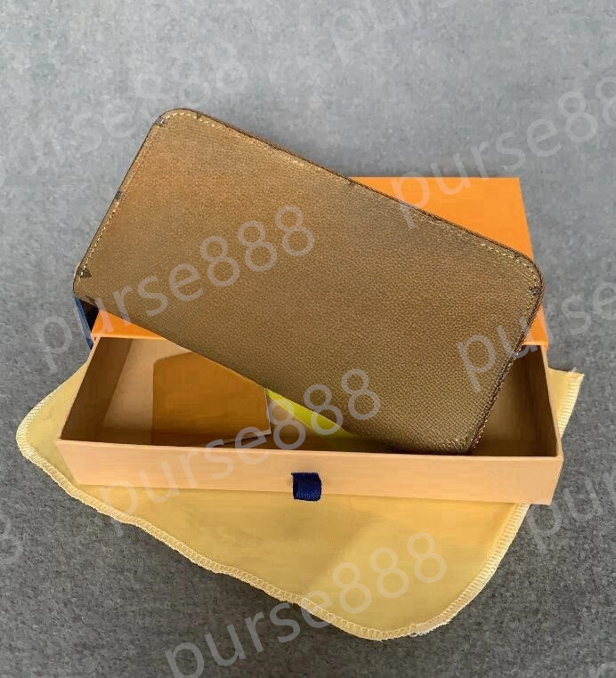 Fashion women wallet Genuine Leather wallet single zipper wallets lady ladies long classical purse with box card 60017