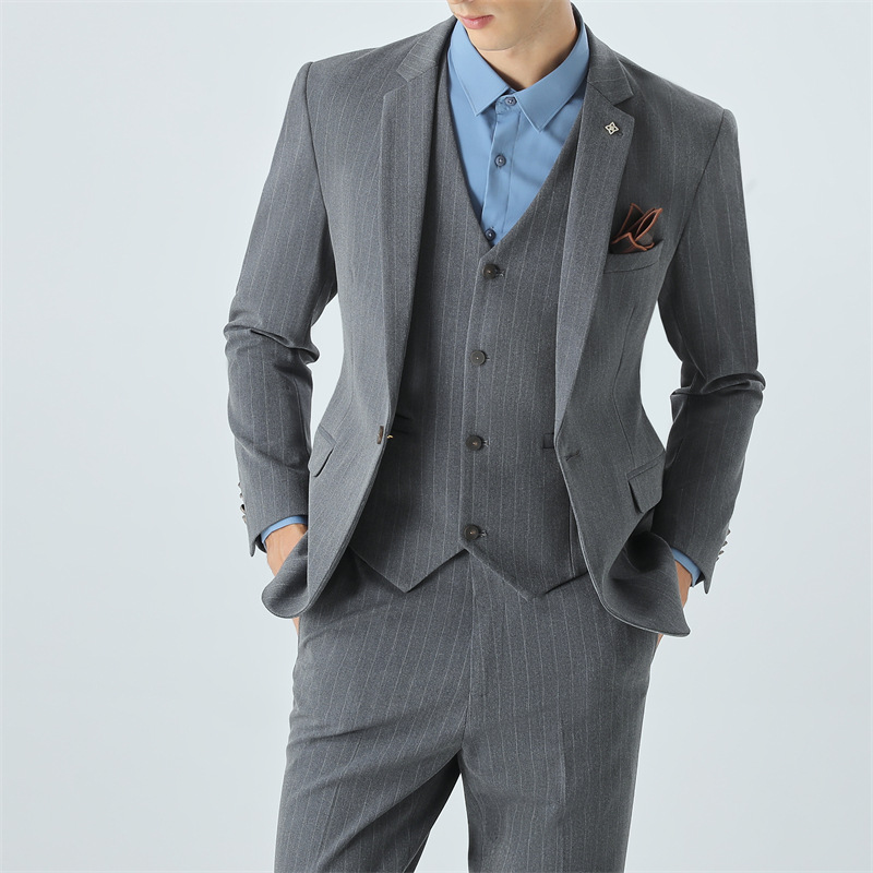K629 Men's Elegant Three-Piece Slim Casual Suit for Weddings