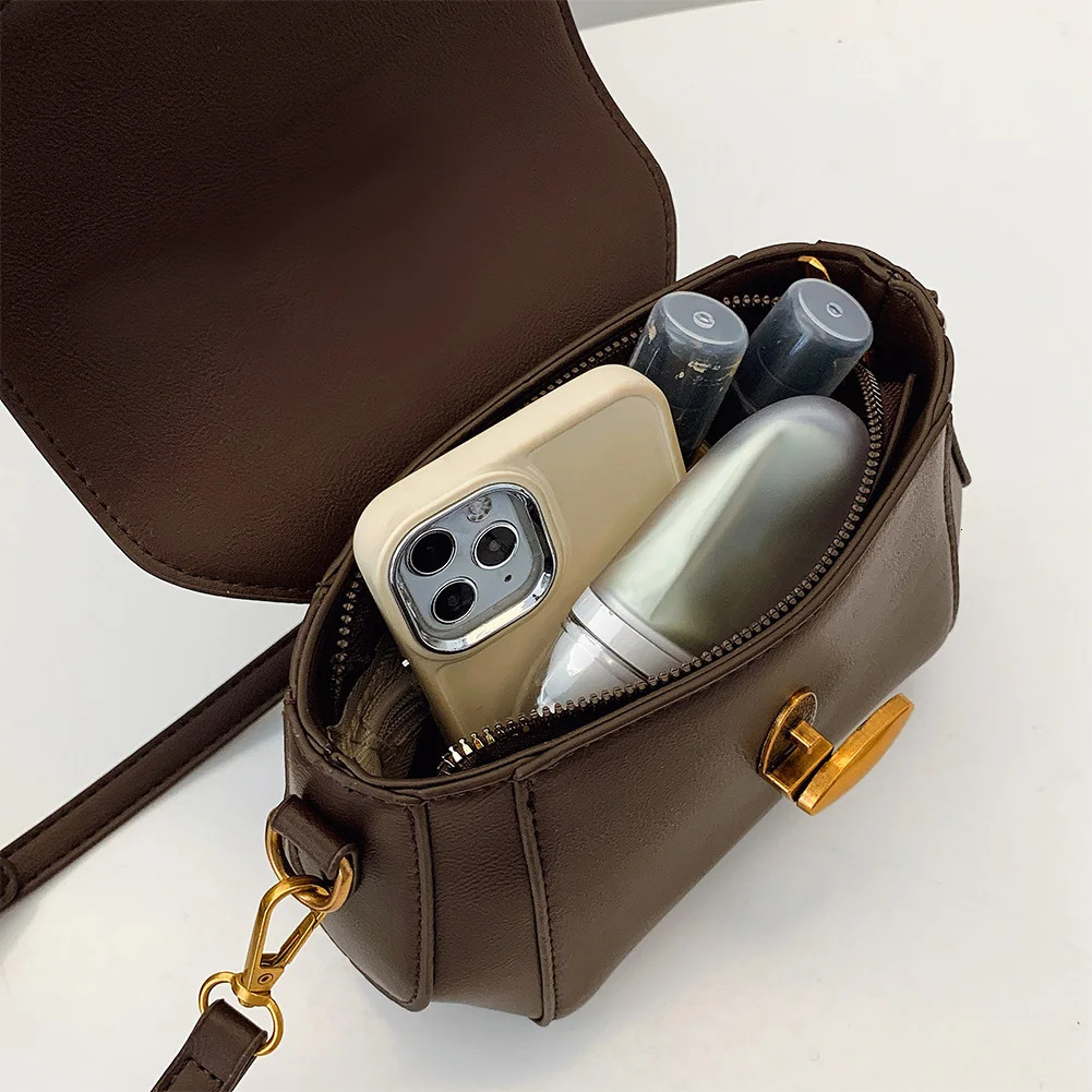 Women PU Fashion Shoulder Bag Stylish Saddle Bag Large Capacity Trendy Tote Handbag Zip Closure Trendy Satchel Bag Chic Hobo Bag 241201