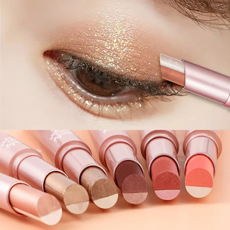 Gradient twocolor eye shadow pen waterproof sweat proof not easy to smudge pearlescent fine shiny lazy s 241118