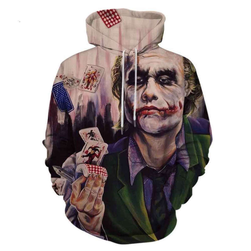 2024 New European and American Movie Joker 3D Digital Printing Autumn Casual Hoodie for Men