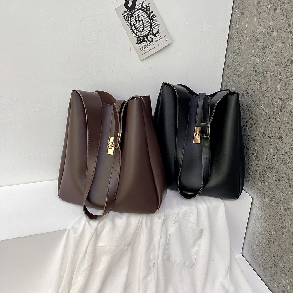 Women Shoulder Bag Solid Color PU Leather Trendy Tote Bag Adjustable Strap Underarm Bag Everyday Bag for Work Shopping Travel 241201