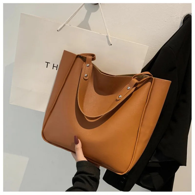 2024 New Women Large Capacity Female's Leather Handbags Famous Brand Shoulder Shopping And Travel Bags