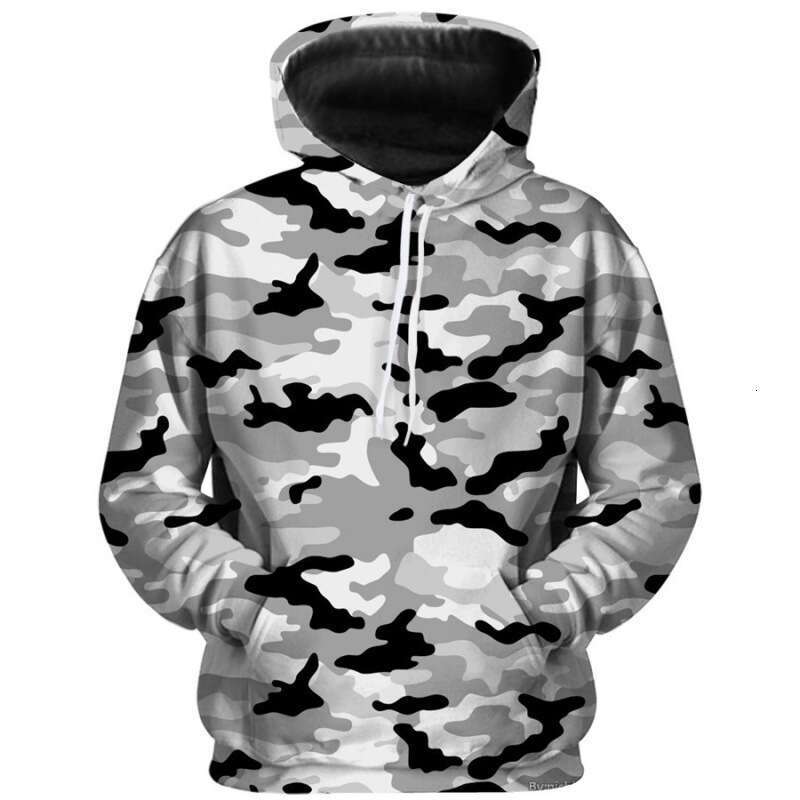 New 3D digital printed hooded casual round neck adult and children camouflage sweatshirt