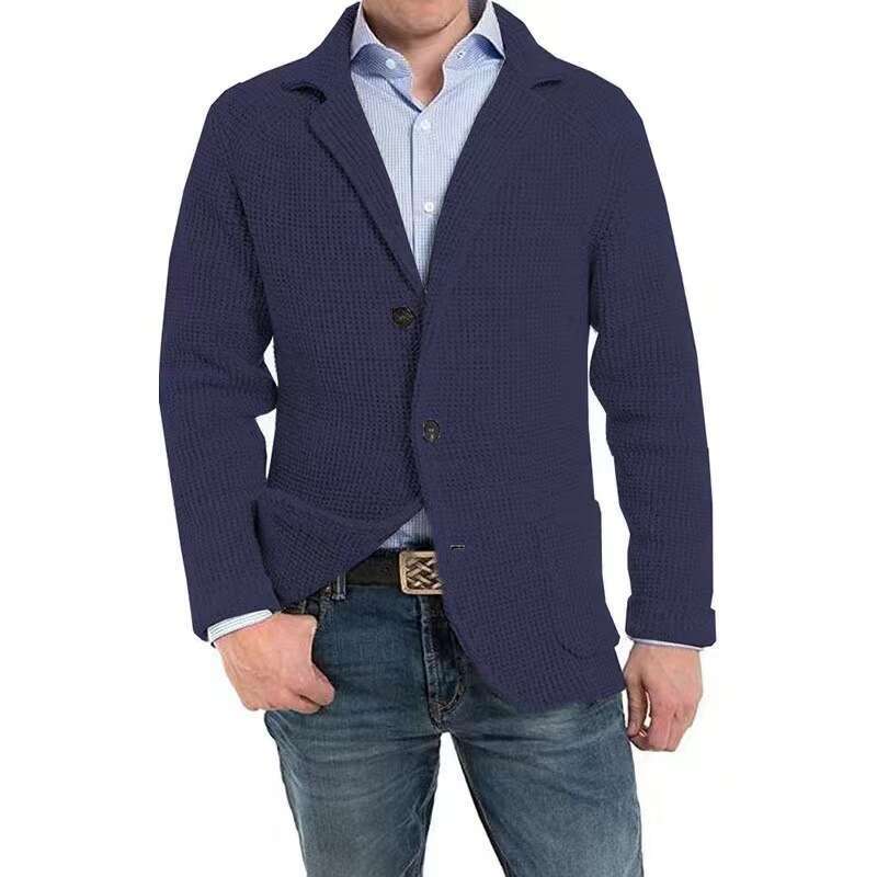 autumn and winter men's commuting jacket suit knitted sweater 2024 new casual fashion trend clothing