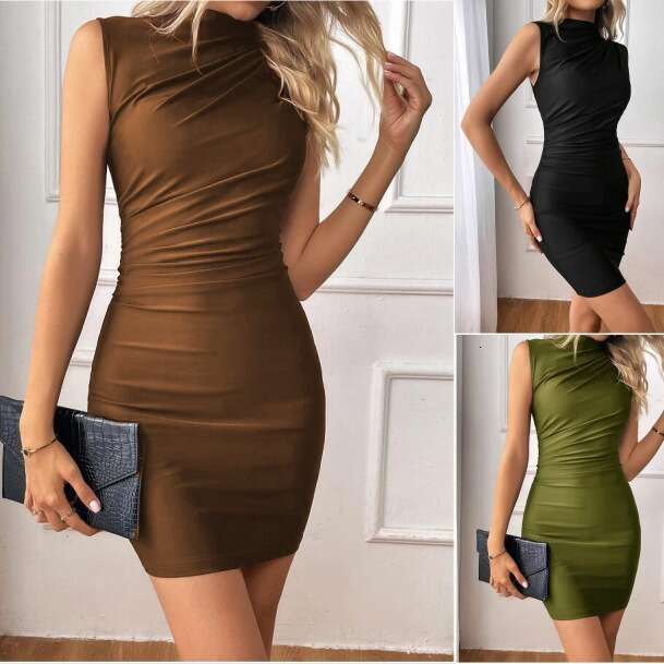 2024 Spring/Summer New Women's Sleeveless Tank Top Knitted High Elastic Tight Wrapped Hip Dress