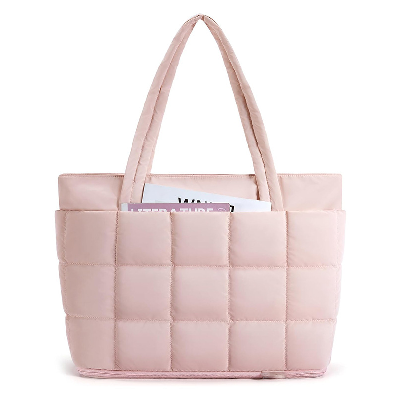 Expandable Tote Bag Puffer Small tote bag with Zipper, Travel Bags Casual Handbags Nurse Bag