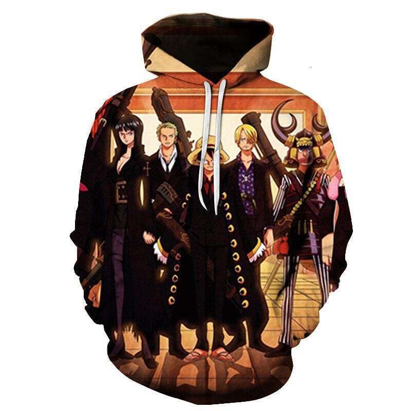 Men's clothing, popular anime One Piece character, street 3D digital printed men's hooded sweatshirt