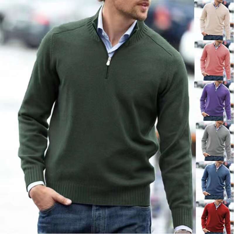 Autumn/Winter Large Men's Long Sleeve Base Warm Wool Knitted Sweater 2024 New Style Unique and Elegant Clothing