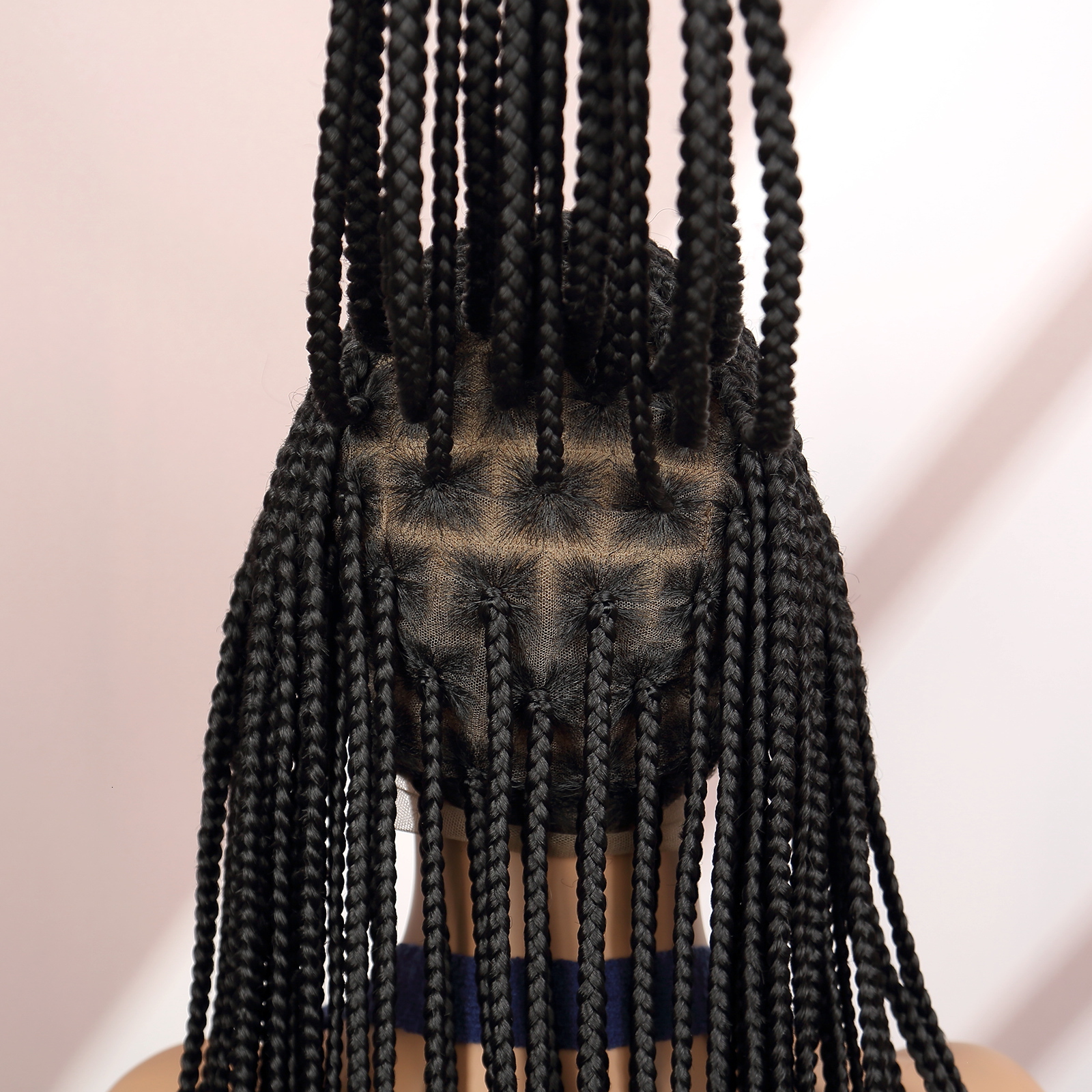 Cornrow Synthetic Full Lace Box For Black American Women Daily Use Braided Wigs