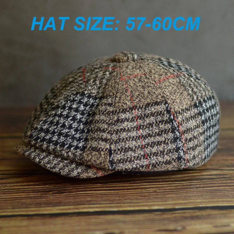 Autumn Winter Mens sboy Hat Wool Blend Male Beret Men And Women England Gatsby Retro Driver Flat Cap 241125