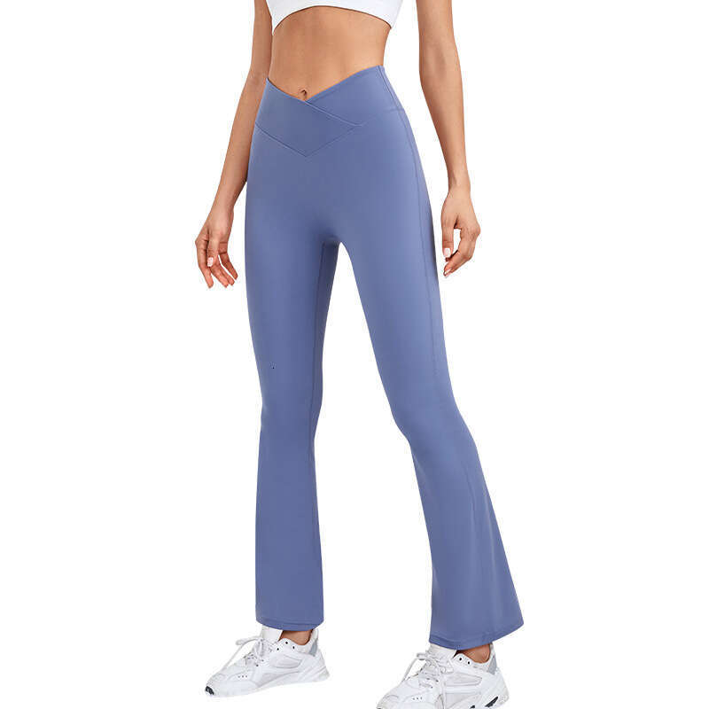 2024 new bell bottom sexy slightly flared elastic yoga stretch high waist slimming pants women's perky buttocks for external wear