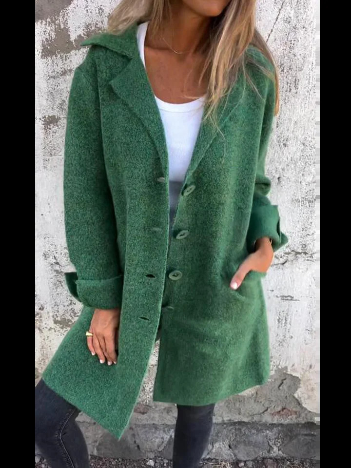 Womens Fashion Solid Open Stitch Long Trench Vintage Sleeve Outerwears Lady Jackets In Coats Winter Woman 2024 241121