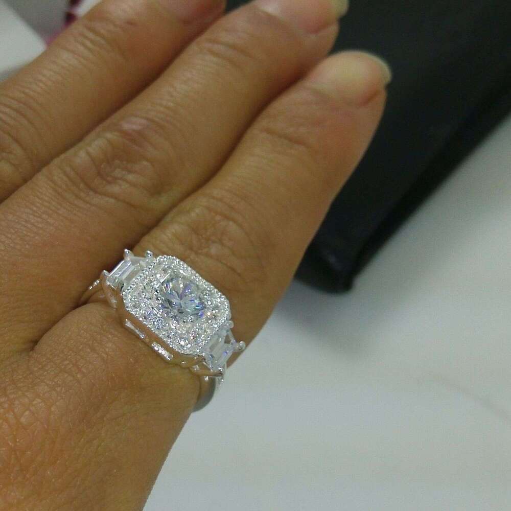 Exquisite Sterg Sier White Topaz Cubic Zirconia Wedding Ring for Women (Size 5-12) db3f