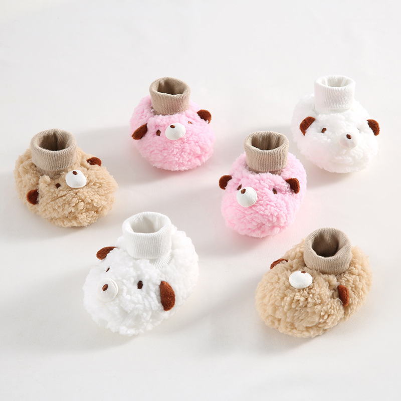 Newborn Winter Shoes Cute Cartoon Baby Sock Shoes Cutefeet Soft Cotton Anti Slip Infant Toddler Little Kids Crib Socks Shoes