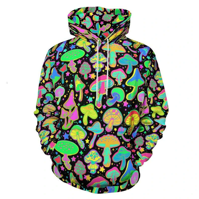 New spring and autumn 3D digital printed loose casual pullover hooded sweatshirt