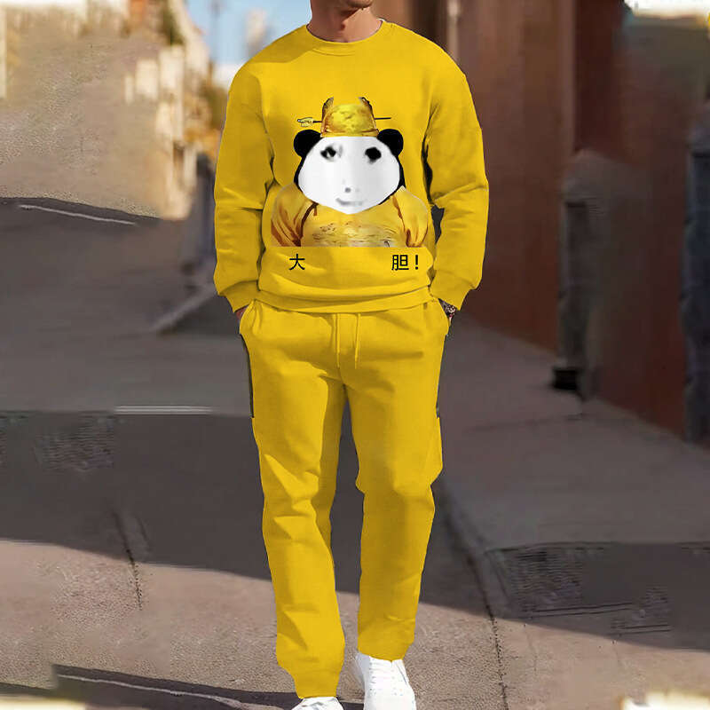 Creative autumn winter hoodie set with bold dragon design 3D digital printing for casual men's women's hoodies and pants