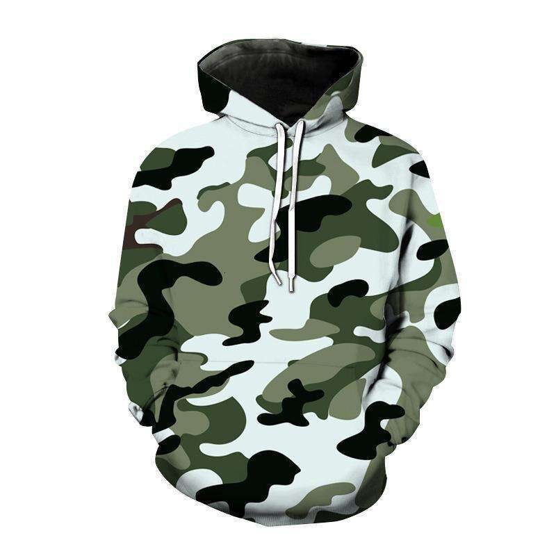 Autumn/Winter Color Camouflage Clothing 3D Digital Printing Men's Hoodie