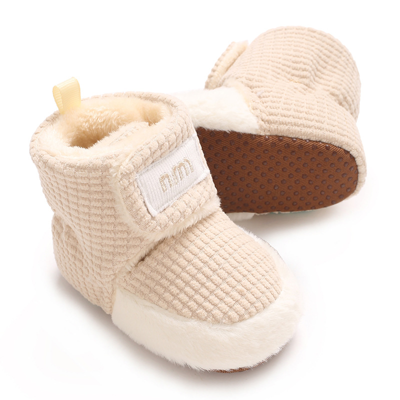 Newborn Infant Baby Warm Fleece Winter Booties Shoes Little Kids Toddler Shoes Cutefeet Boots For Girls Boys 0-18M