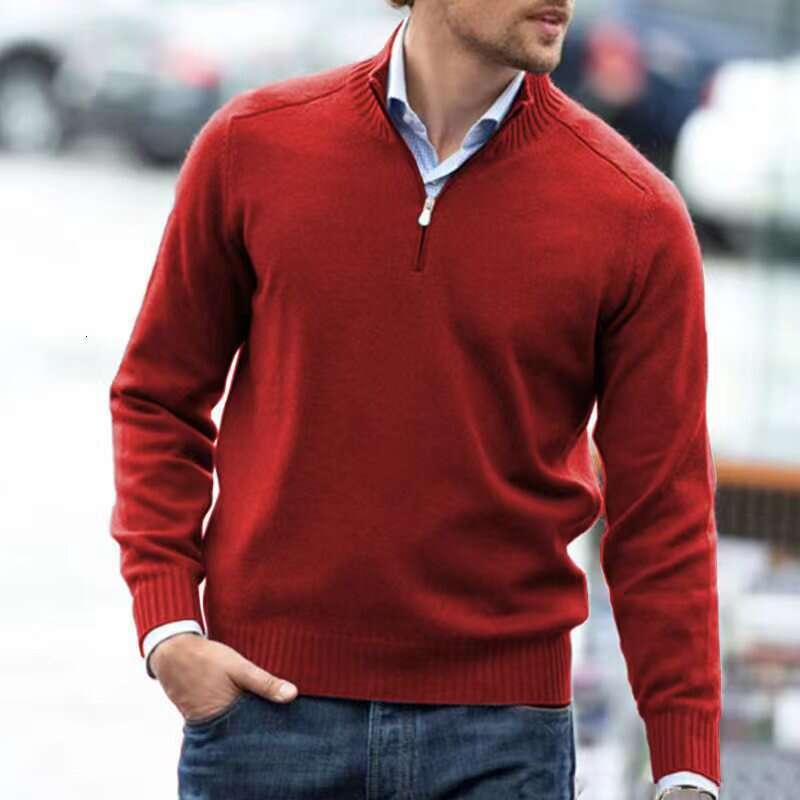 Autumn/Winter Large Men's Long Sleeve Base Warm Wool Knitted Sweater 2024 New Style Unique and Elegant Clothing