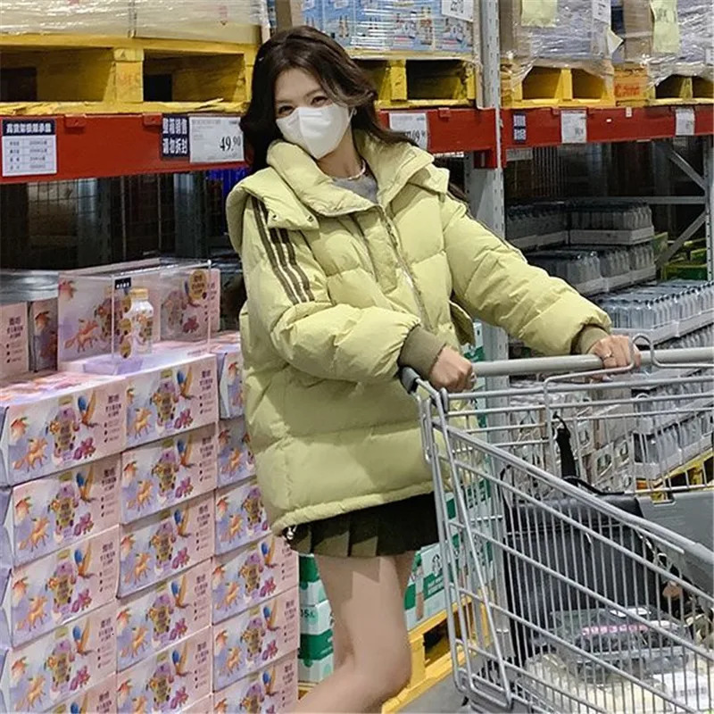 Winter Womens 2024 Cottonpadded Short Coat Loose Korean Female Down Cotton College Wind Jacke Fashion Overcoat 241125