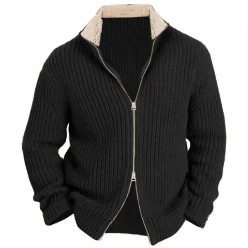 Autumn/Winter Men's Coat High Quality Sweater Thickened Double Pullover Warm Dad's Woolen Fabric 2024 New Style Stylish and Elegant Clothing
