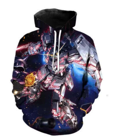 Autumn and Winter New Men's Long Sleeve am Mech 3D Digital Printed Casual Hoodie